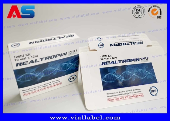 طراحی داروسازی چاپ سوماتروپینا Hcg 2ml بطری جعبه بسته بندی با برچسب جعبه بسته بندی با کاغذ بدن سازی
