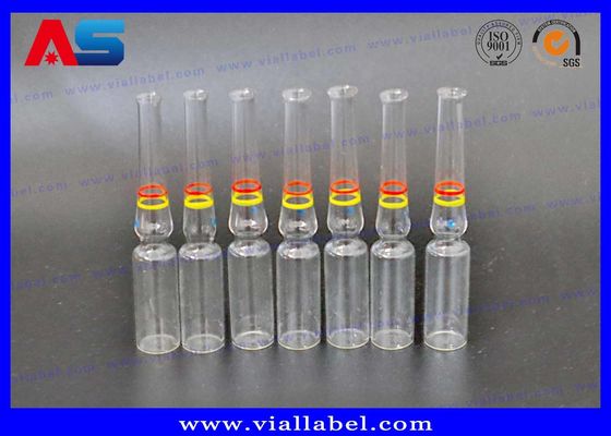 شیشه رنگ شفاف شفاف 1ml / 3ml / 5ml آمپول با حلقه های تزئینی