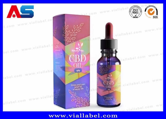 روغن CBD سفارشی 10 میلی لیتر جعبه کاغذی چاپ برچسب و بطری قطره