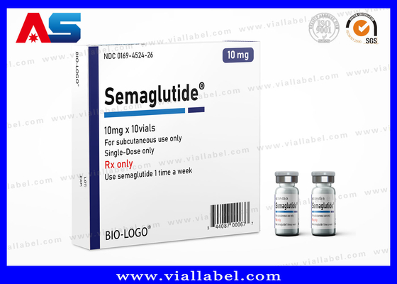 جعبه های کاغذی آمپول / بطری شیشه ای سفارشی برای سماگلوتید 2mg بسته بندی رایگان طراحی