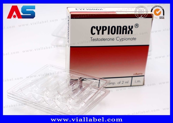 جعبه بسته بندی دارویی CMYK برای 10 آمپول 1 میلی لیتر جعبه کاغذی آمپول و سینی پلاستیکی