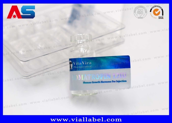 بطری کوچک Hcg برچسب چسبنده 2 میلی لیتر لیوان رنگ آبی فلزی استفاده داروسازی