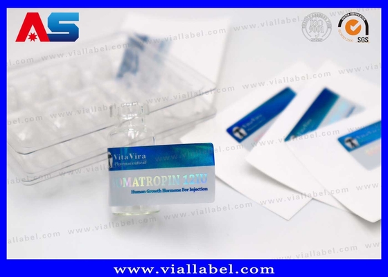 بطری کوچک Hcg برچسب چسبنده 2 میلی لیتر لیوان رنگ آبی فلزی استفاده داروسازی