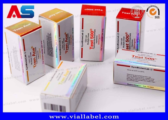 بسته بندی کارتونی چاپی 10 میلی لیتر جعبه های شیش با پوشش ژل های بدن سازی ورق طلا بسته بندی ورق طلا / اثر هولوگرام