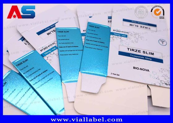 رنگ های فلزی UV Matt پپتید های داروسازی جعبه کاغذی برچسب سینی برای 2 بطری 2 میلی لیتر