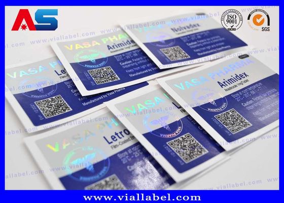 هولوگرام داروسازی HCG لیبل های لیوان شیشه ای تزریقی برای برچسب های برچسب بسته بندی پپتید