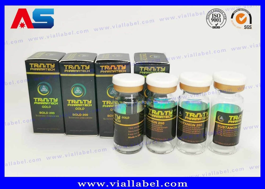 داروسازی پپتید سارمز بطری کاغذی بسته بندی جعبه لوگو هولوگرام پوشش UV برچسب های بطری 10 میلی لیتر