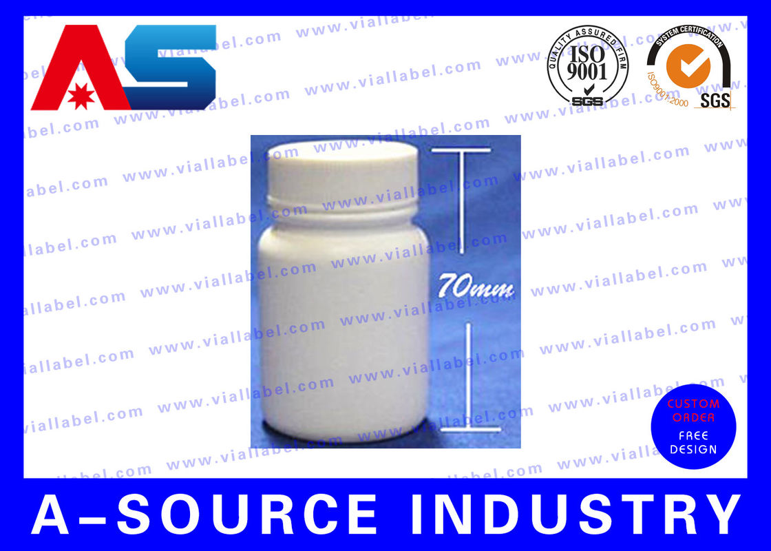 60 میلی لیتر کپسول PE بطری های قرص پلاستیکی 70mm * 27mm با حفاظت حساس مهر بطری های دارویی پلاستیکی