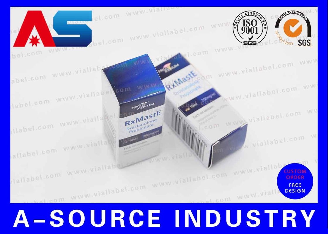 25mm Width / 60mm Tall RX Box For Injection Vials With Laser Hologram Silver Metallic