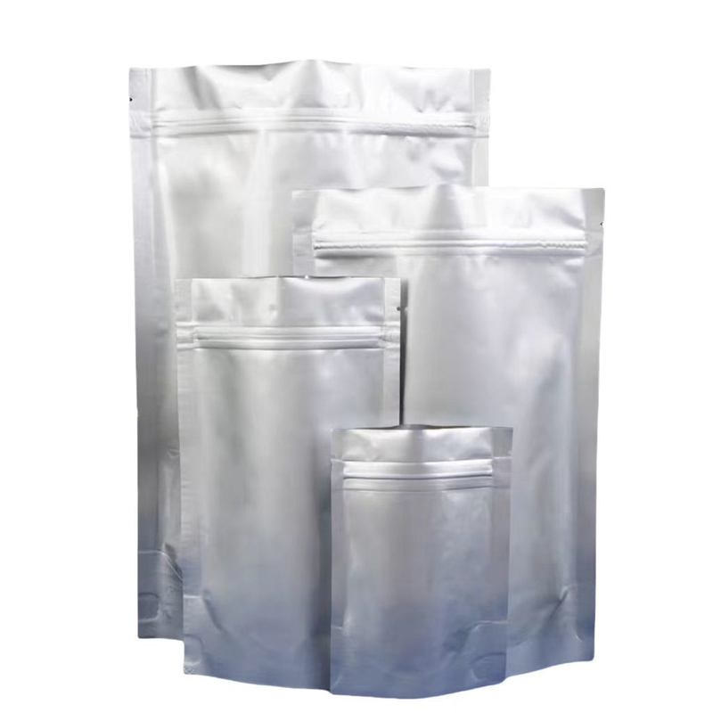 کیسه ورق آلومینیومی MOQ 100pcs آلومینیوم نقره ای Zip Lock Pouch برای 50 قرص