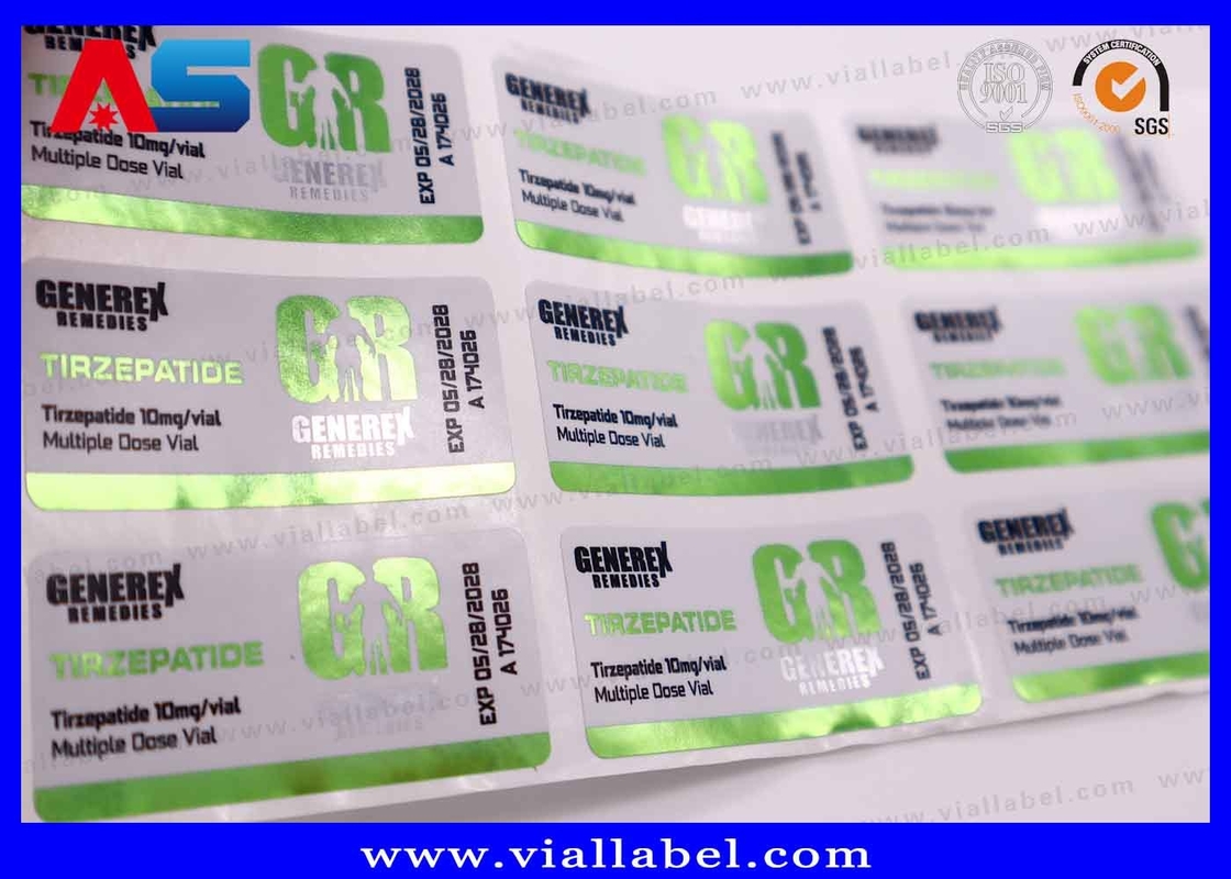 سماگلوتید 2mg / 5mg بسته برچسب بطری کوچک برچسب های با ویژگی های دوستانه محیط زیست و طراحی ضد آب