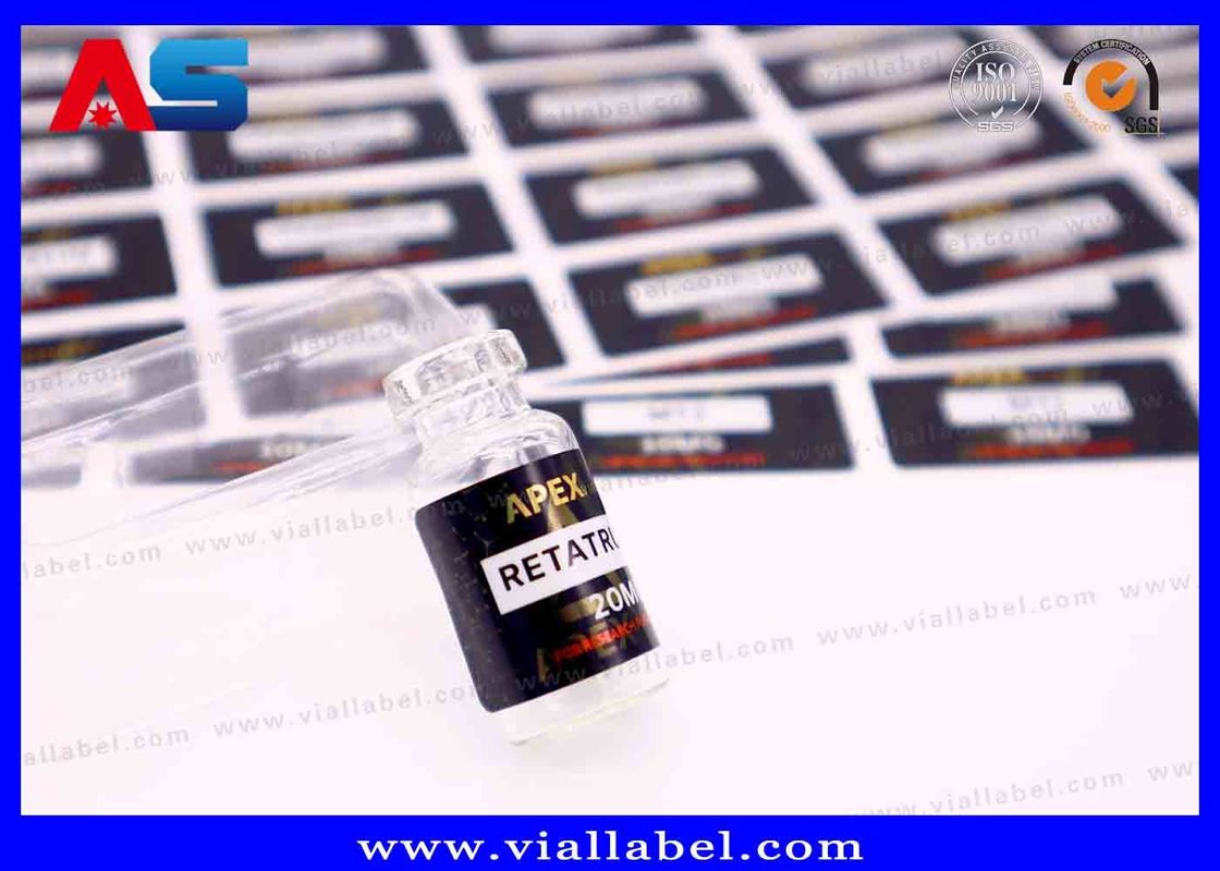 برچسب بطری کوچک فیلمی سفید مروارید برای روغن تزریقی برچسب ها، برچسب های بطری Hcg چاپ لوگو سفارشی