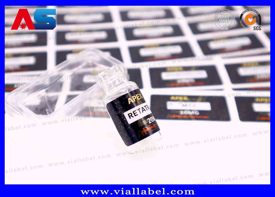 Holographic Laser Small Labels , 5ml Peptide Paper Labels Printing With Free Design