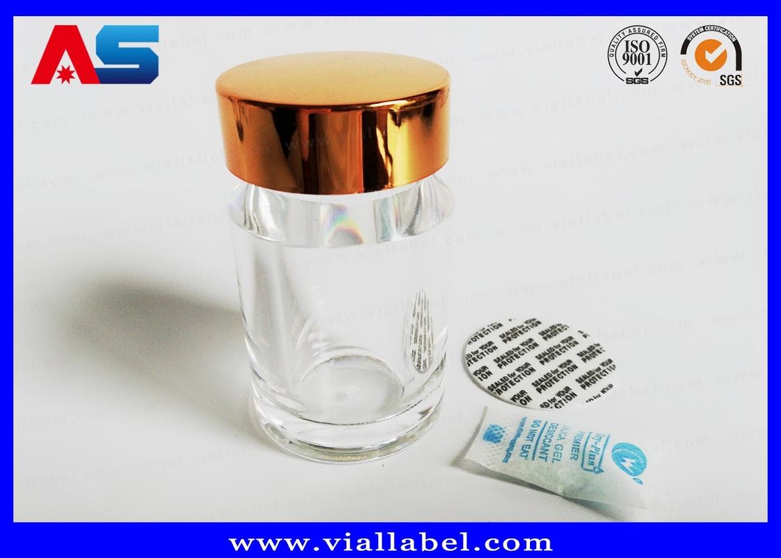 بطری های قرص های پلاستیکی آکریلیک شفاف با کاپ های طلایی، بطری های خالی قرص ها بطری های پلاستیکی کوچک قرص