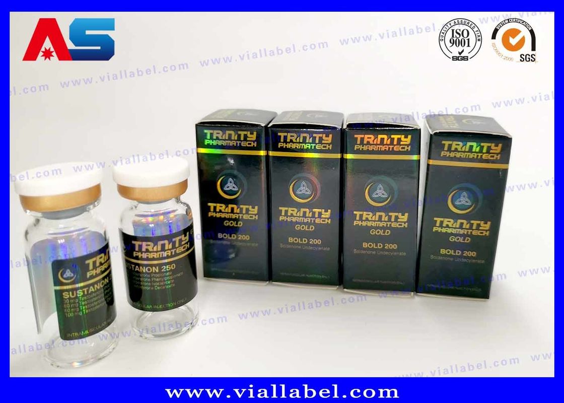 جعبه‌ها و برچسب‌های کوچک بطری آزمایشگاه رنگ پانتون هولوگرام لیزری بسته‌بندی بدنسازی