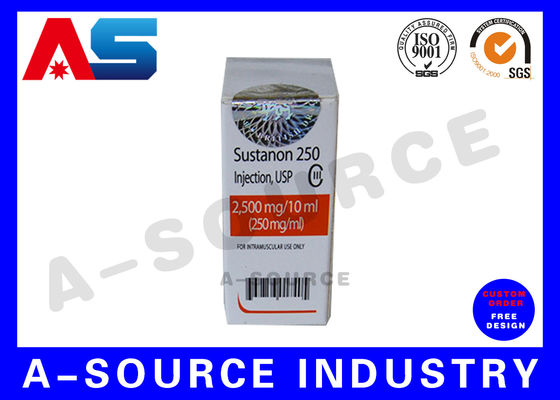 جعبه‌های ویال سفارشی ISO 9001 دارویی 10 میلی‌لیتری برای نگهداری، چاپ معمولی برای ویال‌های پپتید