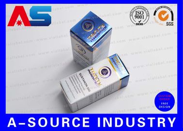 سفارشی کارتن 10ml جعبه فویل فویل طلایی برجسته متالیک آبی رنگ UV مت چاپ