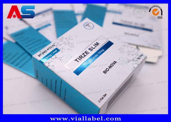 رنگ های فلزی UV Matt داروسازی Tirzepatide کاغذ جعبه برچسب سینی برای 2 بطری 2 میلی لیتر
